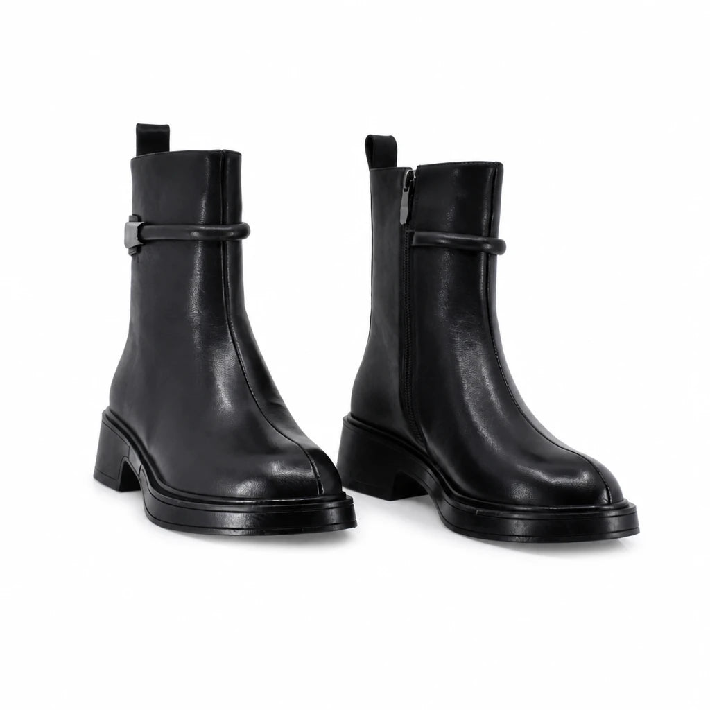 Ghete dama casual Anna Viotti piele naturala D123-Y766-7A77-M2198-A15 negre