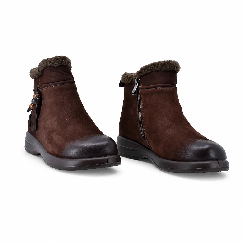 Ghete dama casual Anna Viotti piele nabuc D111-5E52767-107 maro