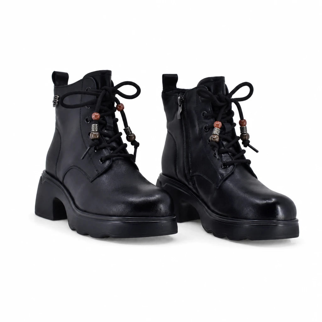 Ghete dama casual Anna Viotti piele naturala D111-5F83907-1 negre