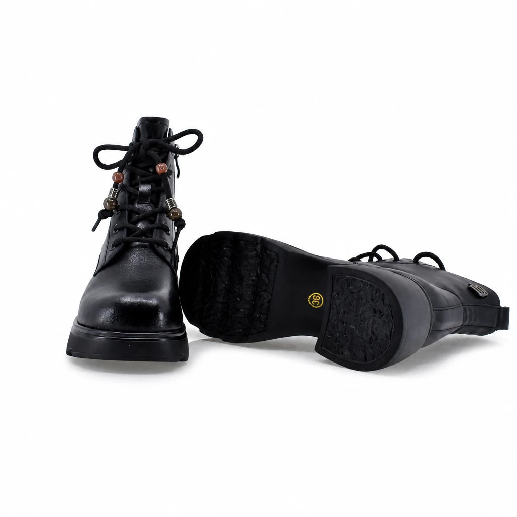 Ghete dama casual Anna Viotti piele naturala D111-5F83907-1 negre