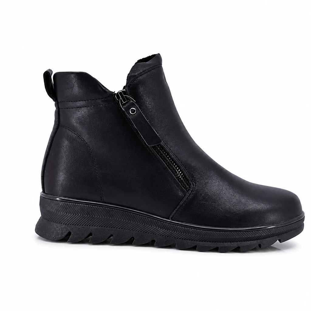 Ghete dama casual Anna Viotti piele naturala D111-G26AW-2-1 negre