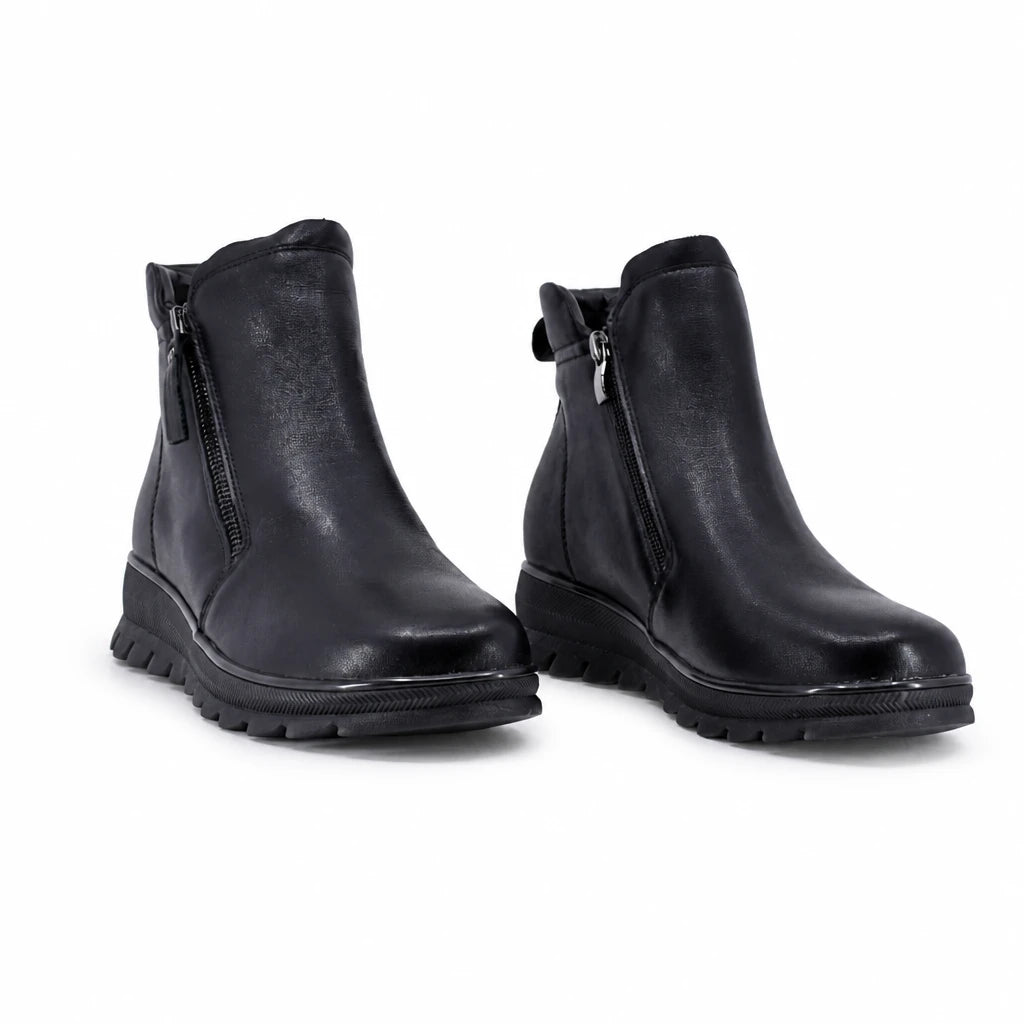 Ghete dama casual Anna Viotti piele naturala D111-G26AW-2-1 negre