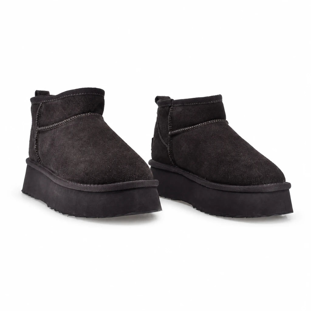 Ghete Dama Casual Anna Viotti Piele Intoarsa D113-MORES DB MINI maro