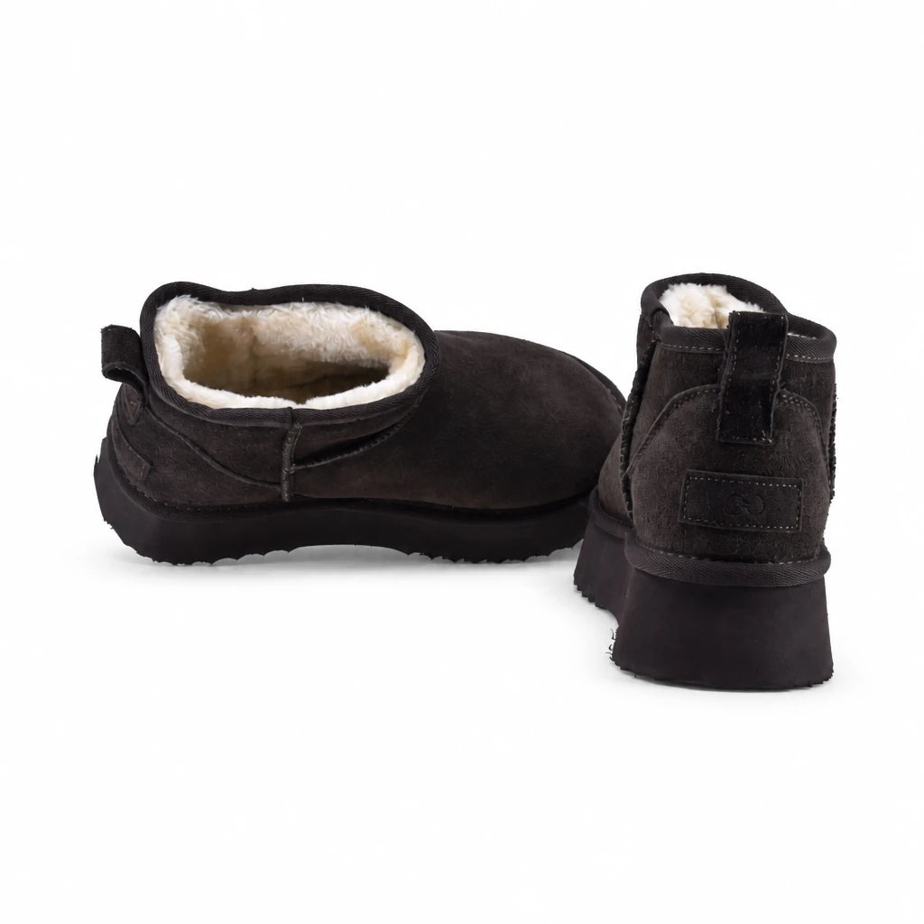 Ghete Dama Casual Anna Viotti Piele Intoarsa D113-MORES DB MINI maro