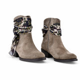 Ghete dama casual Anna Viotti piele intoarsa D115-66100-01R kaki
