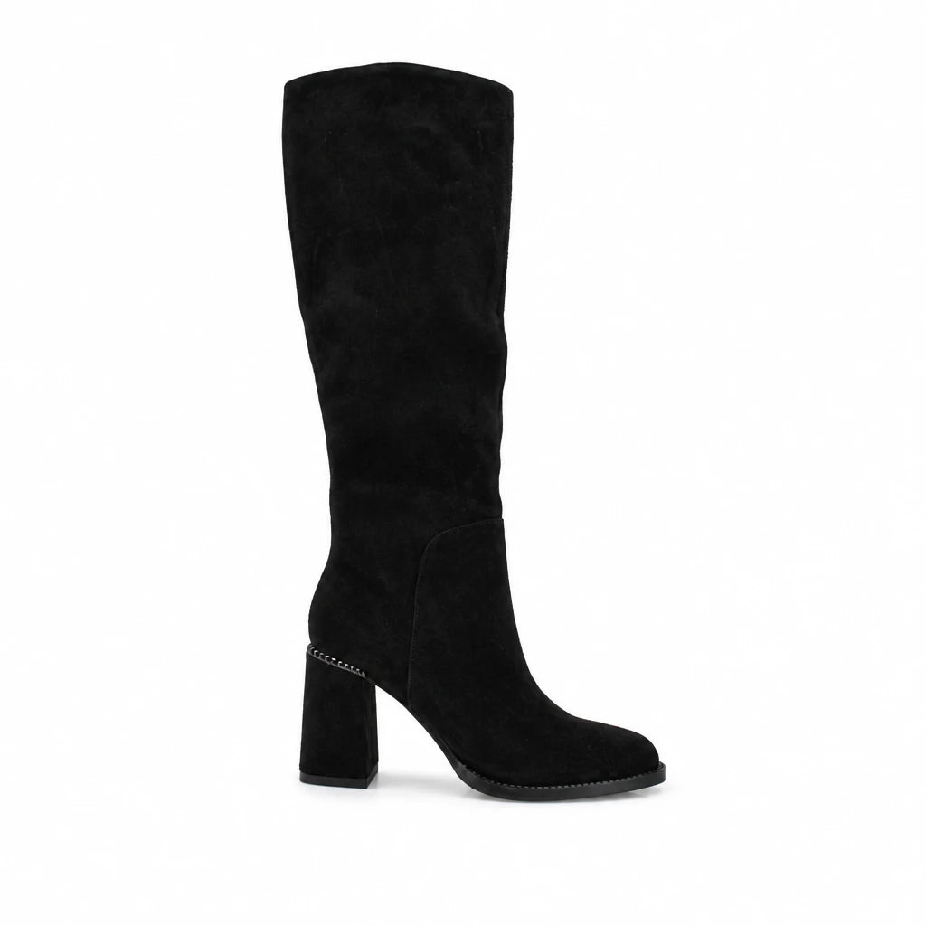 Cizme dama elegante Anna Viotti piele intoarsa D123-M1942-L4212R-2 negre