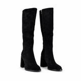 Cizme dama elegante Anna Viotti piele intoarsa D123-M1942-L4212R-2 negre