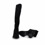 Cizme dama elegante Anna Viotti piele intoarsa D123-M1942-L4212R-2 negre