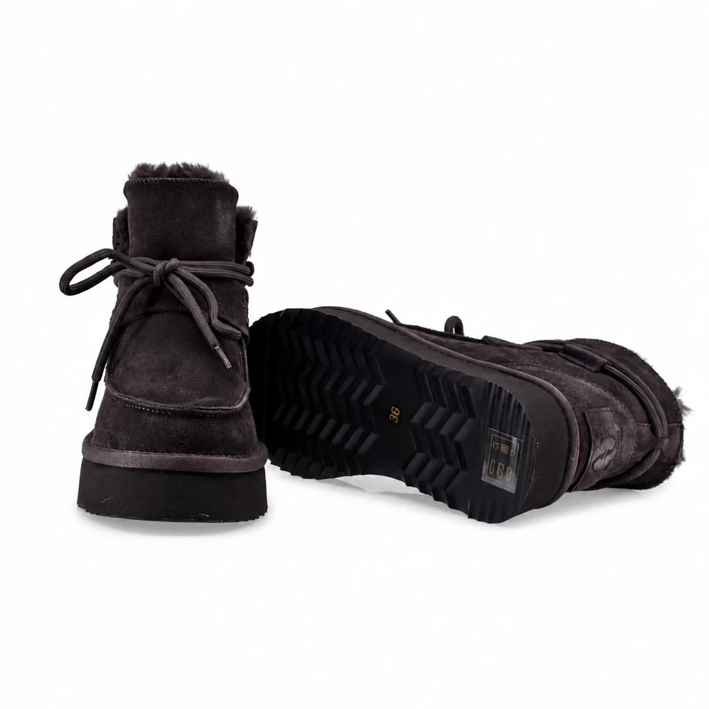 Ghete dama casual Anna Viotti piele intoarsa D121-DS4256C maro