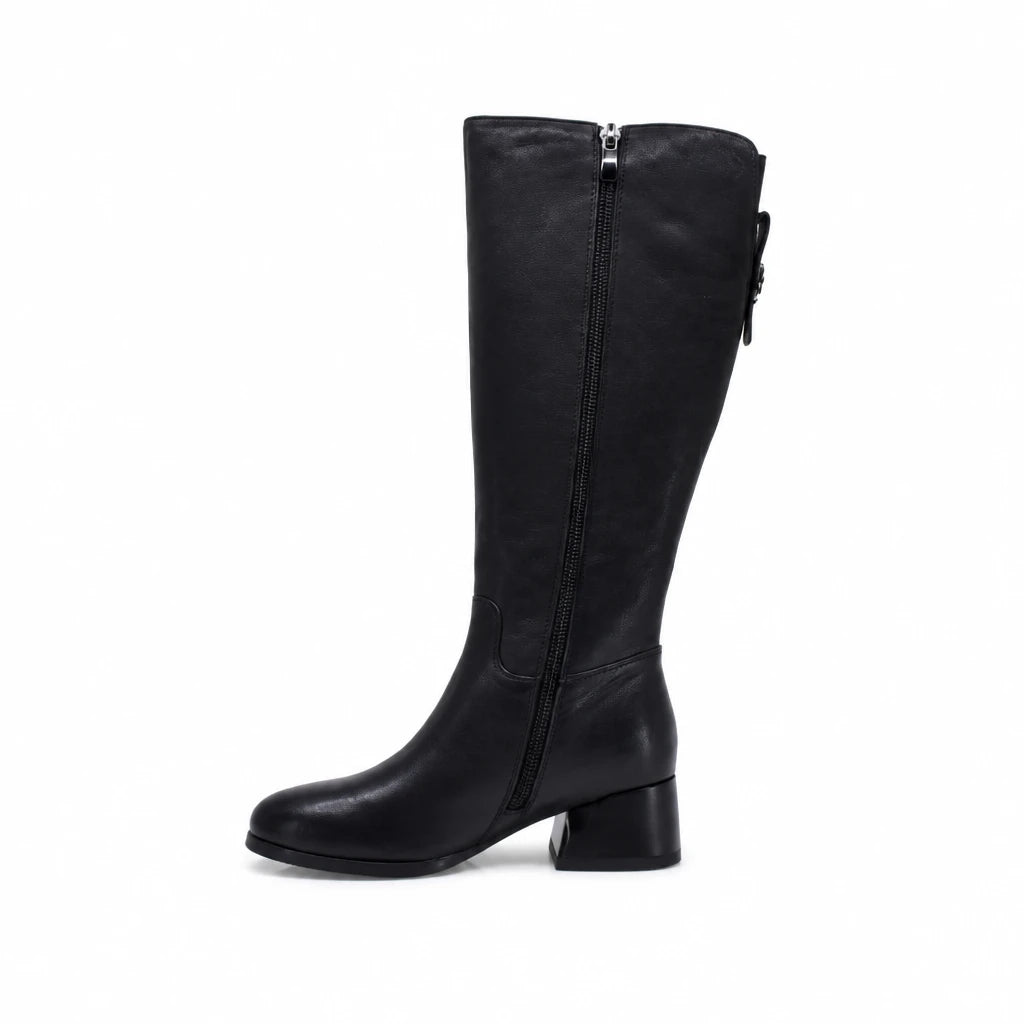 Cizme dama elegante Anna Viotti piele naturala D125-5J225-B03 negre