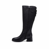 Cizme dama elegante Anna Viotti piele naturala D125-5J225-B03 negre
