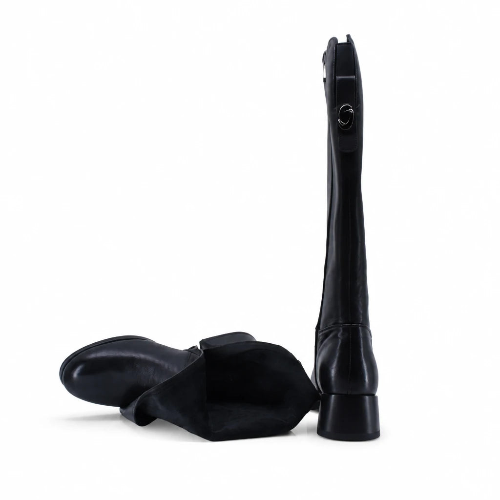 Cizme dama elegante Anna Viotti piele naturala D125-5J225-B03 negre
