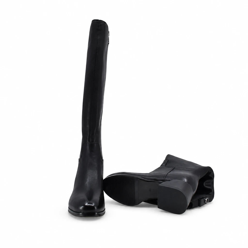 Cizme dama elegante Anna Viotti piele naturala D125-5J225-B03 negre