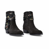Ghete dama casual Anna Viotti piele intoarsa D115-66100-01R maro