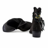 Ghete dama casual Anna Viotti piele intoarsa D115-66100-01R maro