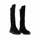 Cizme dama casual Anna Viotti piele intoarsa D123-J16-2FA2687-800-Y36 negre