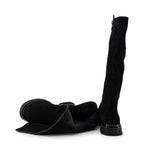 Cizme dama casual Anna Viotti piele intoarsa D123-J16-2FA2687-800-Y36 negre