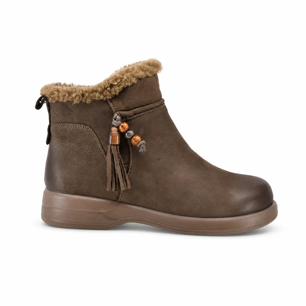 Ghete dama casual Anna Viotti piele nabuc D111-5E52767-107 kaki