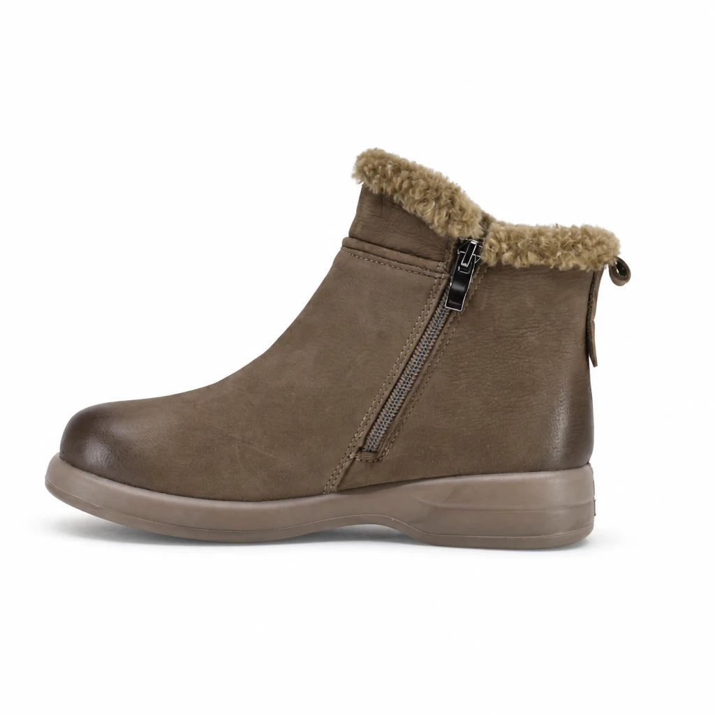 Ghete dama casual Anna Viotti piele nabuc D111-5E52767-107 kaki