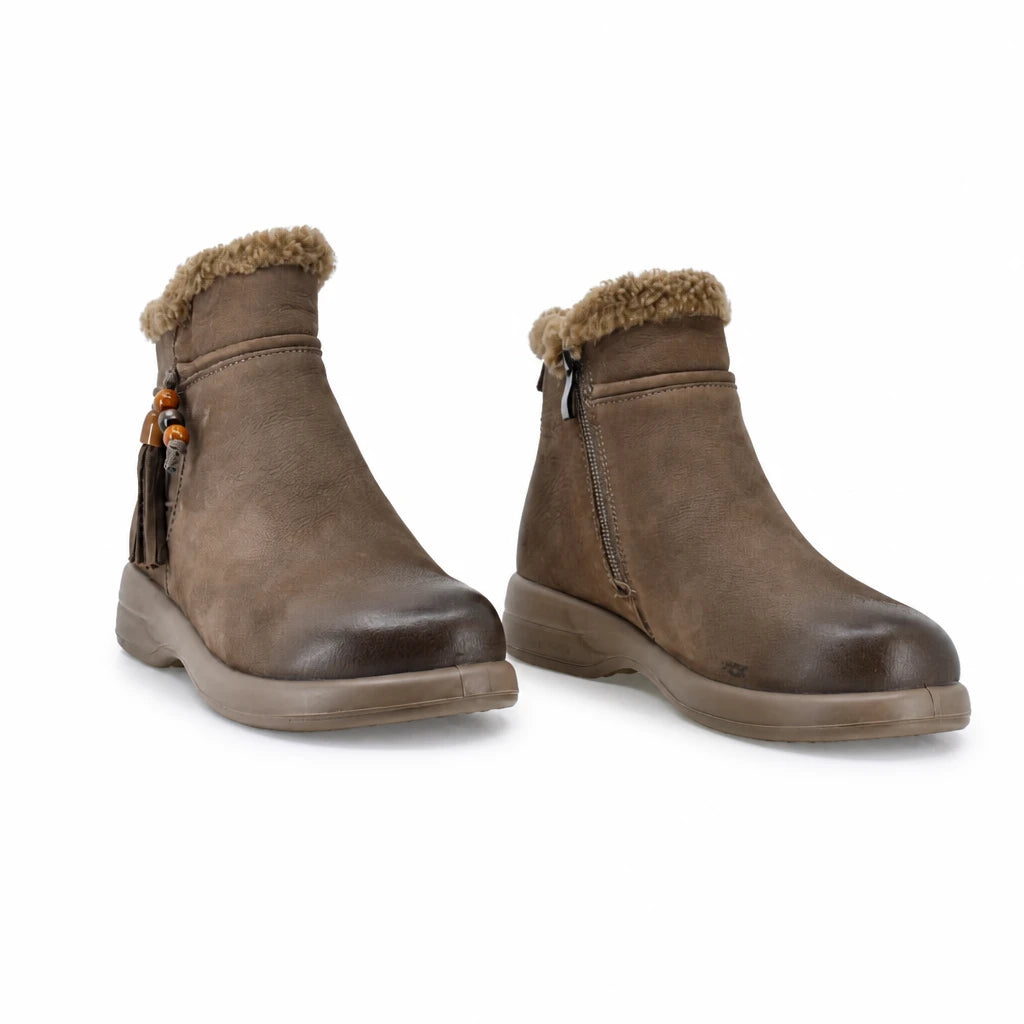 Ghete dama casual Anna Viotti piele nabuc D111-5E52767-107 kaki
