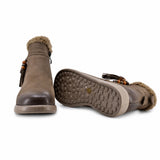 Ghete dama casual Anna Viotti piele nabuc D111-5E52767-107 kaki