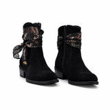 Ghete dama casual Anna Viotti piele intoarsa D115-66100-01R negre