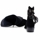 Ghete dama casual Anna Viotti piele intoarsa D115-66100-01R negre