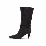 Cizme dama elegante Anna Viotti piele intoarsa D106-0B410-RH2235P-HSI maro