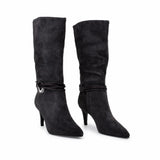 Cizme dama elegante Anna Viotti piele intoarsa D106-0B410-RH2235P-HSI maro