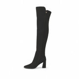 Cizme dama elegante Anna Viotti piele intoarsa D106-7H338-RH2099P-A negre