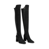 Cizme dama elegante Anna Viotti piele intoarsa D106-7H338-RH2099P-A negre