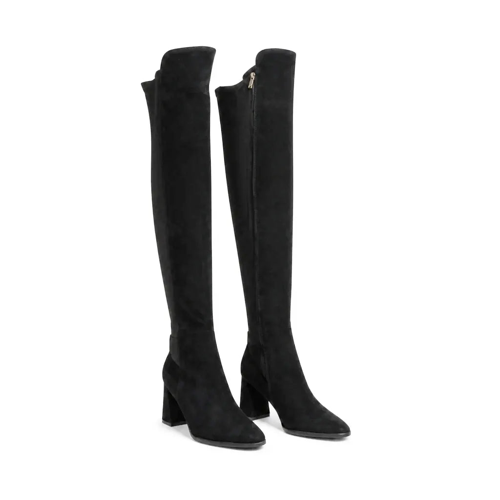Cizme dama elegante Anna Viotti piele intoarsa D106-7H338-RH2099P-A negre