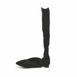 Cizme dama elegante Anna Viotti piele intoarsa D106-7H338-RH2099P-A negre