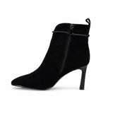 Botine dama elegante Anna Viotti piele intoarsa D106-7Y77-RH2245-HA negre