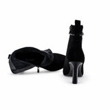 Botine dama elegante Anna Viotti piele intoarsa D106-7Y77-RH2245-HA negre