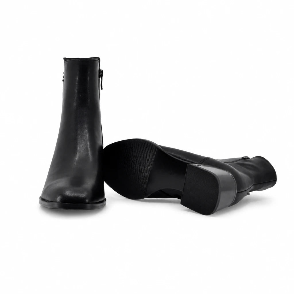 Botine dama elegante Anna Viotti piele naturala D106-8B207-RH2057V-HA negre