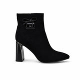 Botine dama elegante Anna Viotti piele intoarsa D106-8B207-RH2057V-HA negre