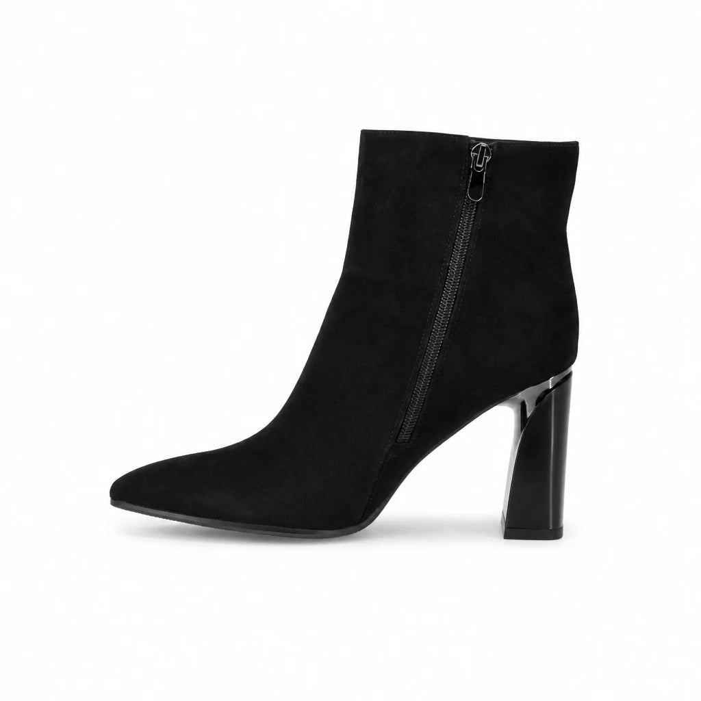Botine dama elegante Anna Viotti piele intoarsa D106-8B207-RH2057V-HA negre