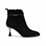 Botine dama elegante Anna Viotti piele intoarsa D106-8H256-RH1808-HA negre