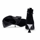 Botine dama elegante Anna Viotti piele intoarsa D106-8H256-RH1808-HA negre