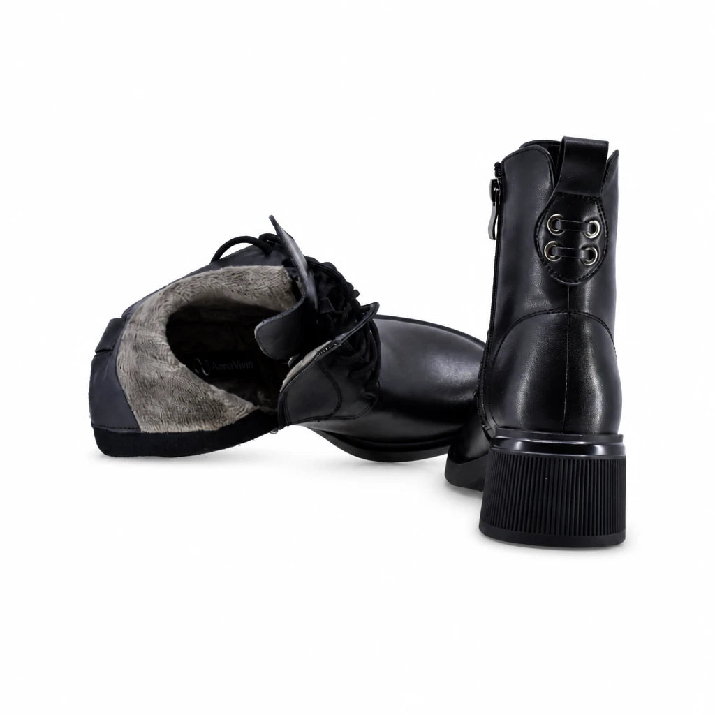 Ghete dama casual Anna Viotti piele naturala D106-3000-207 negre