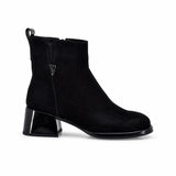 Botine dama elegante Anna Viotti piele intoarsa D106-25102-F3102 negre