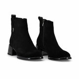 Botine dama elegante Anna Viotti piele intoarsa D106-25102-F3102 negre