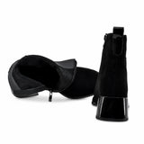 Botine dama elegante Anna Viotti piele intoarsa D106-25102-F3102 negre