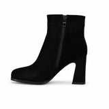 Botine dama elegante Anna Viotti piele intoarsa D106-25423-F3568 negre