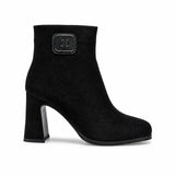 Botine dama elegante Anna Viotti piele intoarsa D106-25423-F3568 negre