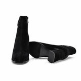 Botine dama elegante Anna Viotti piele intoarsa D106-25423-F3568 negre
