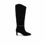 Cizme dama elegante Anna Viotti piele intoarsa  D106-AD893-L542 negre