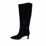 Cizme dama elegante Anna Viotti piele intoarsa  D106-AD893-L542 negre