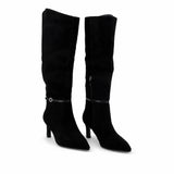 Cizme dama elegante Anna Viotti piele intoarsa  D106-AD893-L542 negre